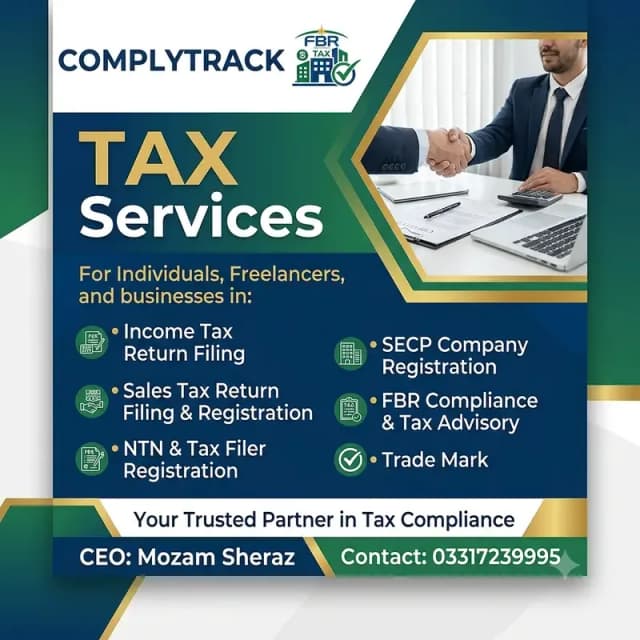 Tax Filer, FBR - Tax Return - SECP, NTN - Company Registration Service