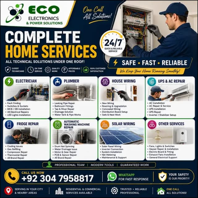 Washing Machine Repair/Electric Oven Repair/Fridge Repair/ Electrician