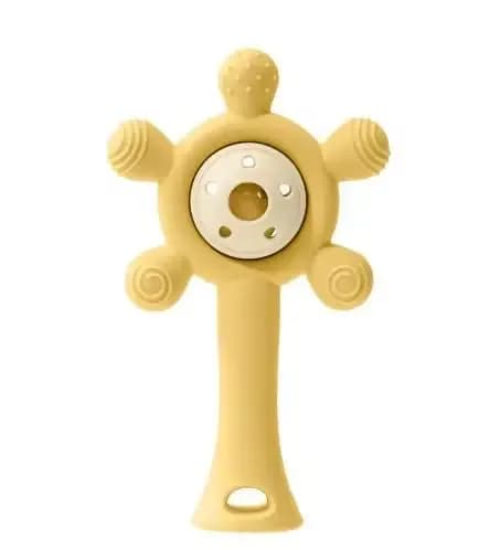 Baby Silicone Rattle & Teether Toy – Safe, Non-Toxic Teething Ring for Infants & Toddlers