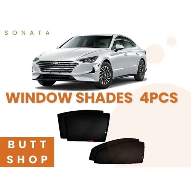 HYUNDAI SONATA BLACK SUN SHADES AND WINDOW CURTAINS - 4 PIECE SET
