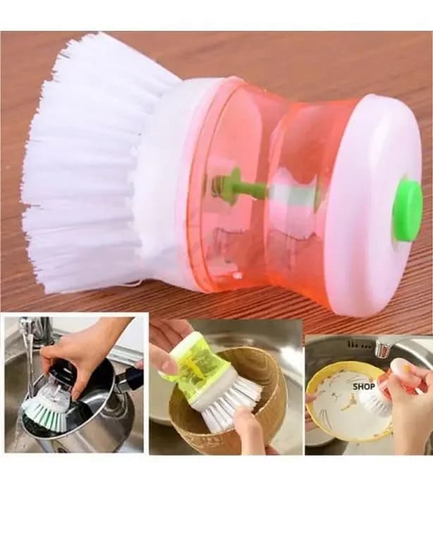 Plastic Dish Brush with Soap Dispenser for Kitchen Washing