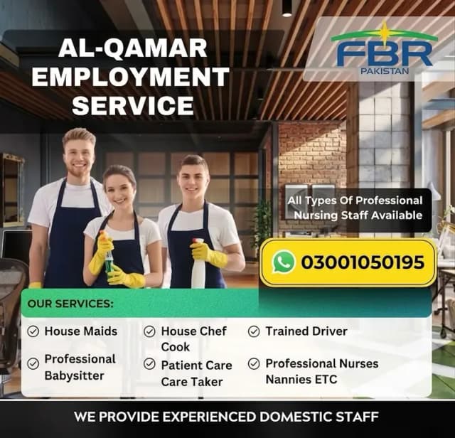 Maids / House Maids / cook / House chef / Baby Sitter maid available