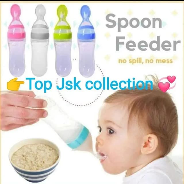 Baby Silicone Spoon Feeder with 120ml Capacity - Safe and Easy-to-Use Feeding Bottle