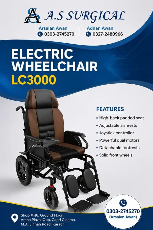 Power Wheel Chair for Home, Hospital & Outdoor Use