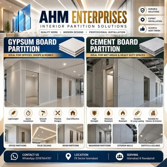 Gypsum board partition/Glass Partition/interior work/drywall Partition
