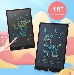 T  16-Inch Extra Large LCD Writing Tablet for Kids – Reusable Drawing & Writing Pad | Multicolor Educational Doodle Board | Digital Handwriting Learning Tablet | Random Color