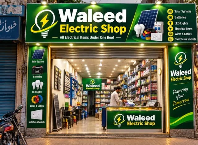M. Waleed electric store.  All electric items under one roof