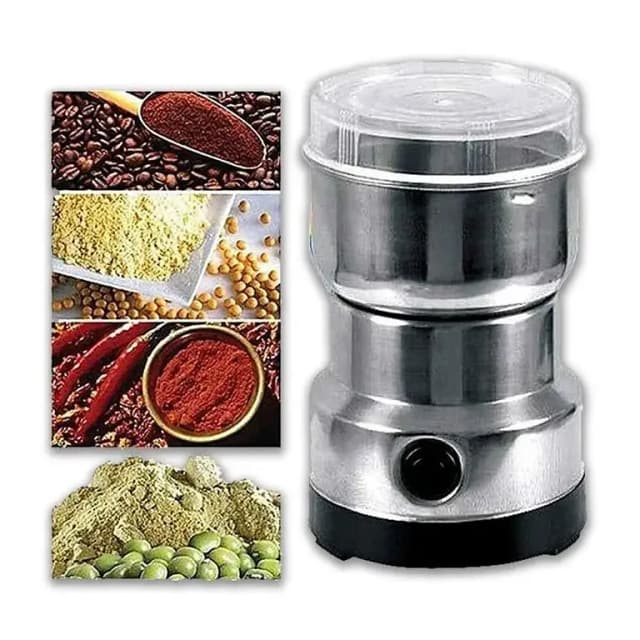 Stainless Steel Electric Grinder for Spices, Masala, Nuts, and Beans with a High-Performance Motor