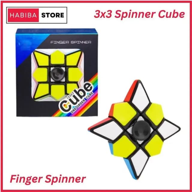 Original Fidget Spinner Cube - Stickerless Rubik's Cube with Fast Speed for Educational Puzzle and Stress Relief