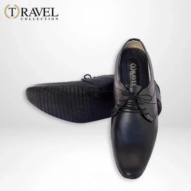 Travel Collection: Synthetic Leather Shoes for Men – Black Formal Shoes, Best Quality