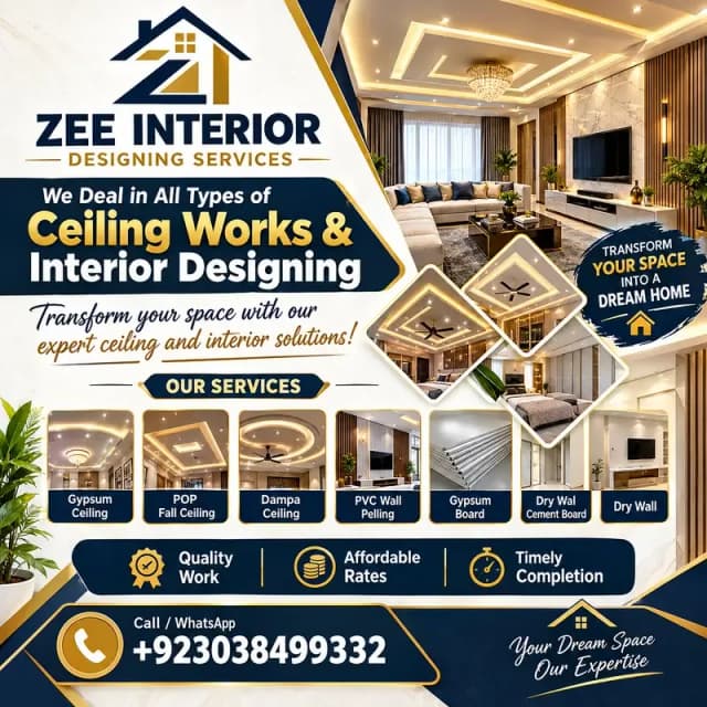 Gypsum Ceiling, POP & Dampa Ceiling ,Cement Board Dry wall ,Paint work