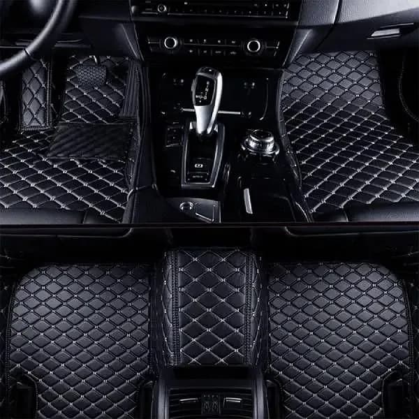 Set of 3 Black 7D Floor Mats for Toyota Aqua