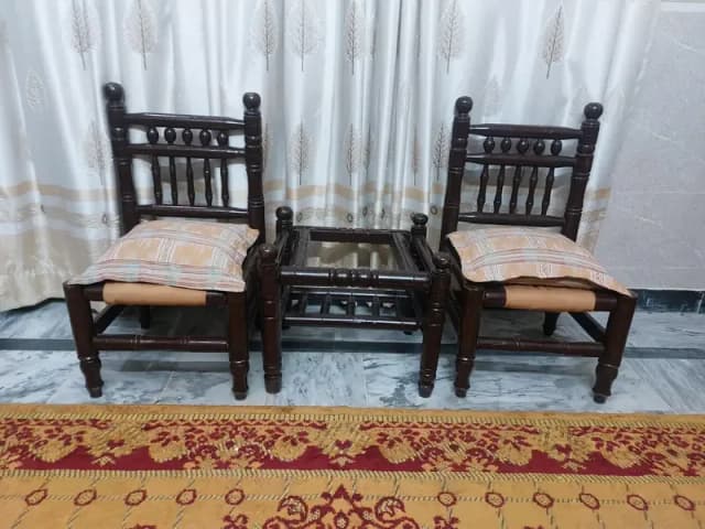 Bamboo Wood Chair Set