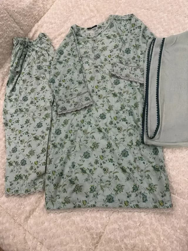 Pastel Sage Floral 3-Piece Suit