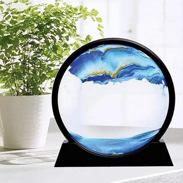 3D Moving Sand Art Lamp, Sand Lamp, Flowing Sand Painting - Sandscape Painting - Sand Clock - Moving Sand Art - Hourglass Sand Timer (ZM Collection)