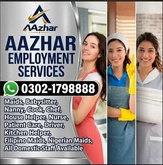 Filipino Maids / House Maid / cook / House chef / Nanny Maid available