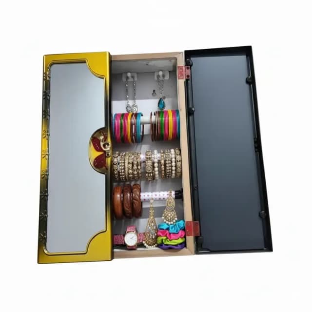 Bangle Storage Box for Girls and Women with Double Doors and Four Rolls Inside