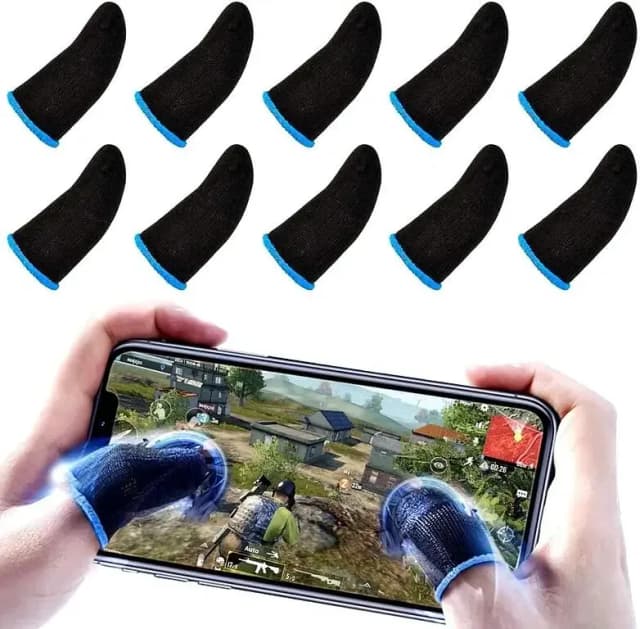 Pack of 5 | 10 Finger Sleeves | Pubg Thumb Gloves Mobile Gaming Finger Sleeves Gloves For Gaming Free Fire Pubg Gloves Mobile Pubg Game Finger Sleeve Breathable Anti Sweat Thumb Finger Gaming