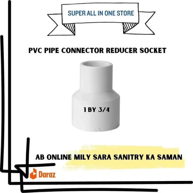 PVC Connection Socket in Various Sizes: 1/2"x3/4", 1"x3/4", 1/2"x1", 1/2"x1"x1/4, 1"x1/4"x3/4"
