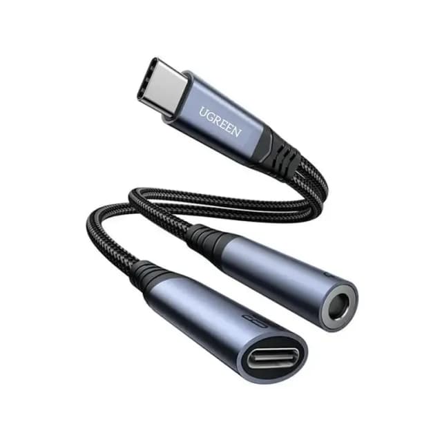 UGREEN SY-C02 2in1 DAC adapter USB-C to USB-C / 3.5 mm mini jack - black