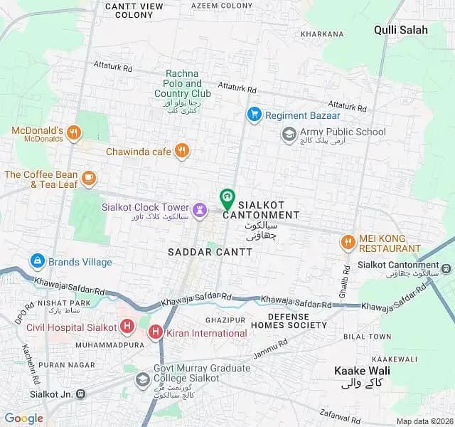 Plot For Sale At Aziz Shaheed Road Cantt Sialkot