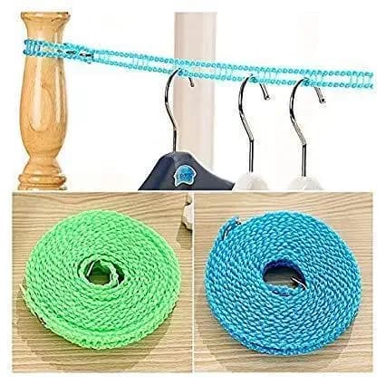5M Nylon Windproof Drying Rope for Clothes with Hangers