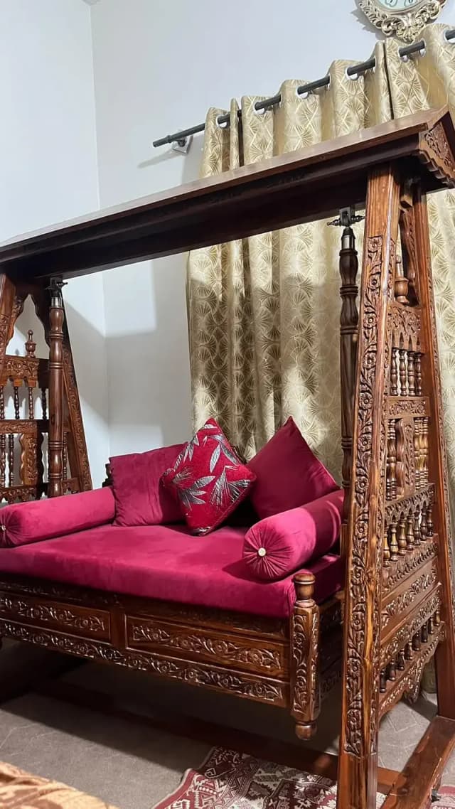 wooden swing jhula chinoti wood