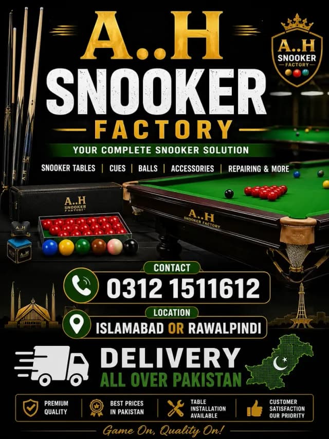 Snooker Table Islamabad /Billiard Tables / Carrom Board / Table Tennis