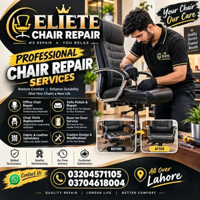 Office Chair Repair Services available in lahore