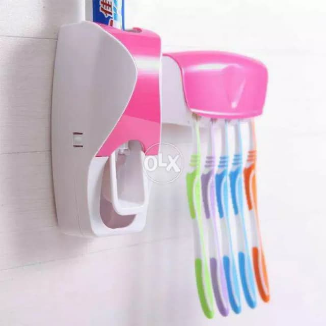 Toothpaste Dispenser + Five Toothbrush Holder  High Quality Product