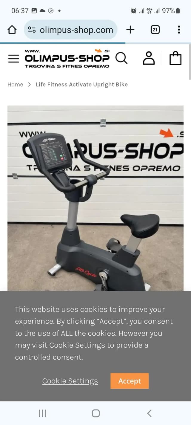Lifefitness, Intanza, Vision, Precor Uprigth commercail bike