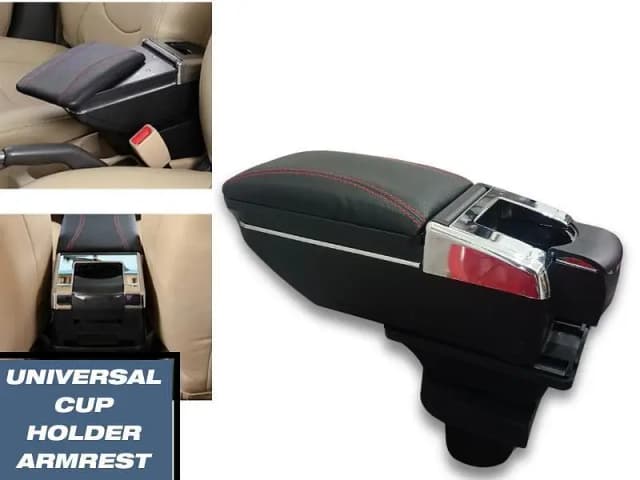 Universal Armrest Storage Box and Cup Holder for Cars | Interior Retrofit Accessories