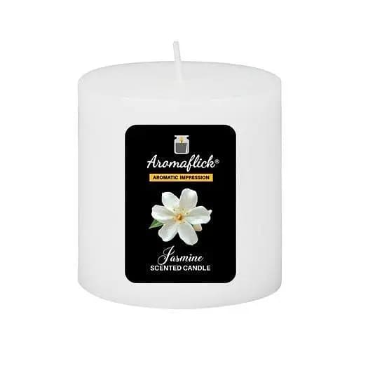 Jasmine Pillar Scented Candle – Floral Aroma for Relaxation