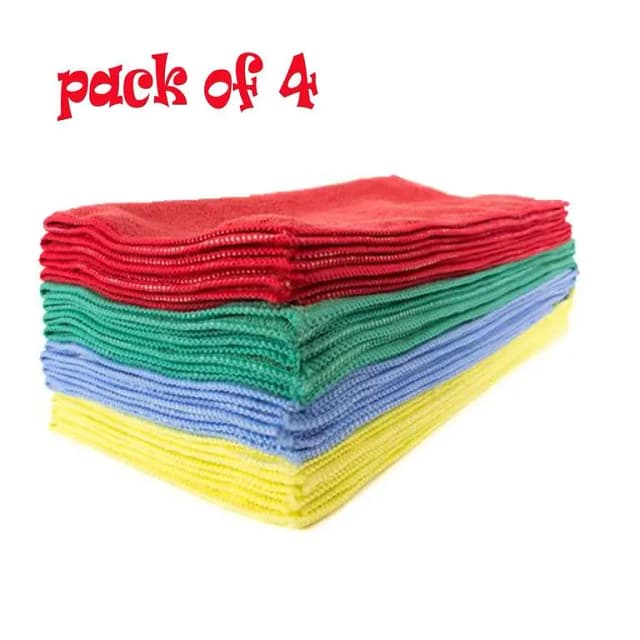 MICROFIBER CLOTHS - SET OF 4 IN ASSORTED COLORS