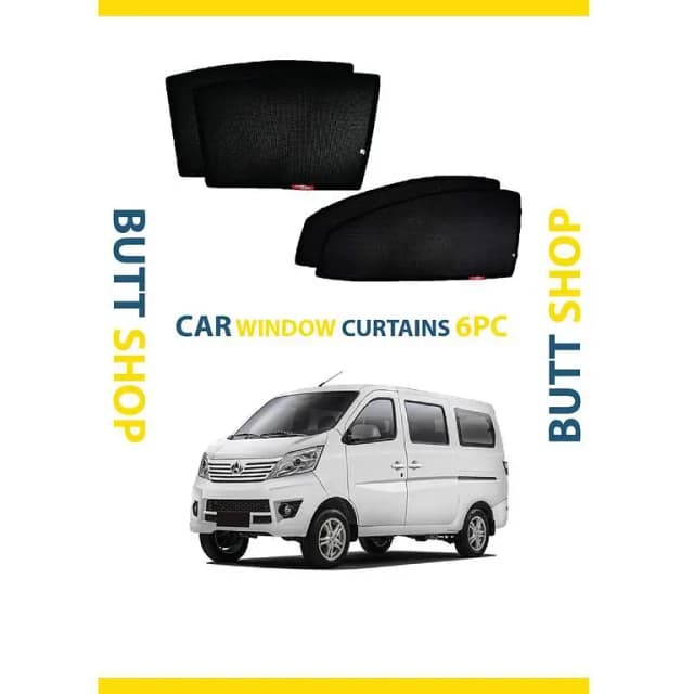 CHANGAN KARWAN Black Sun Shades and Window Curtains - 6 Piece Set