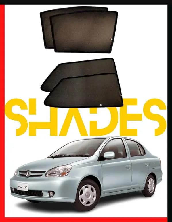 Toyota Platz Sun Shade Set - 4 Pieces in Black for Front and Rear Windows