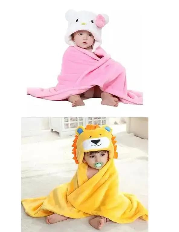 Set of 2 Cute Animal Swaddling Blankets for Newborns - Baby Wraps for Boys and Girls