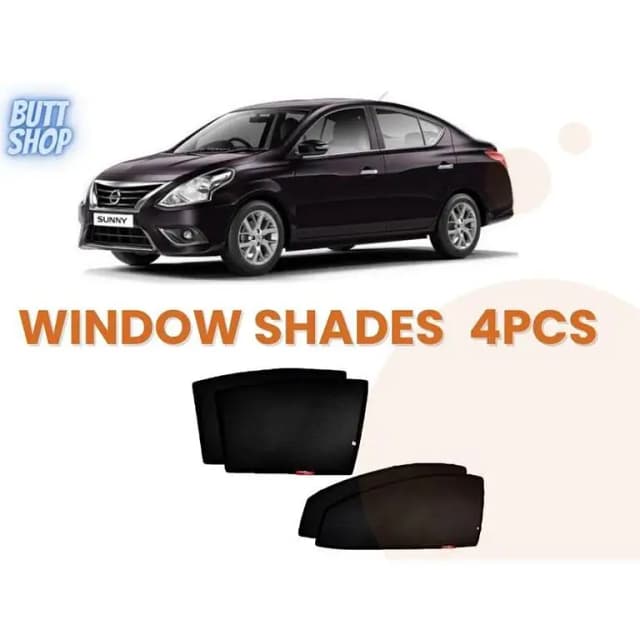 2015 NISSAN SUNNY Window Curtains, Sun Shades & Blinds Set (4 Pieces) in Black