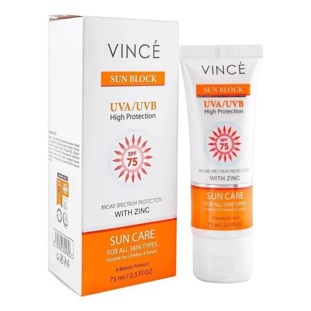 Vince SPF 75 Sunblock, 75ml for Effective UVA/UVB Protection