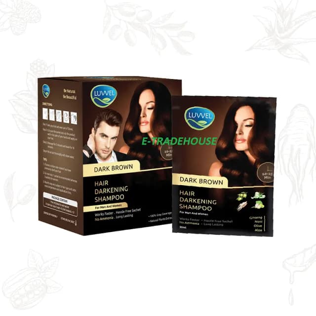 Luvvel Dark Brown Hair Color Shampoo 20ml - Box of 10