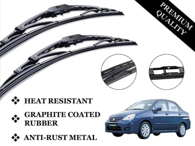 Suzuki Liana Wiper Blades - Metal Construction with Graphite Coating and Anti-Rust Features