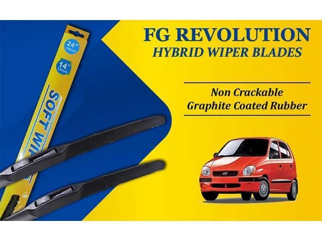 Hyundai Santro Club Wiper Blades (2003-2014) | Hybrid Design | Rubber with Graphite Coating