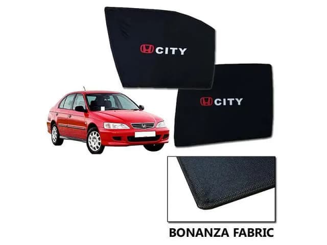 Sun Shades for Honda City 1997-2002 | Bonanza Fabric | Includes Logo and Heat Resistance