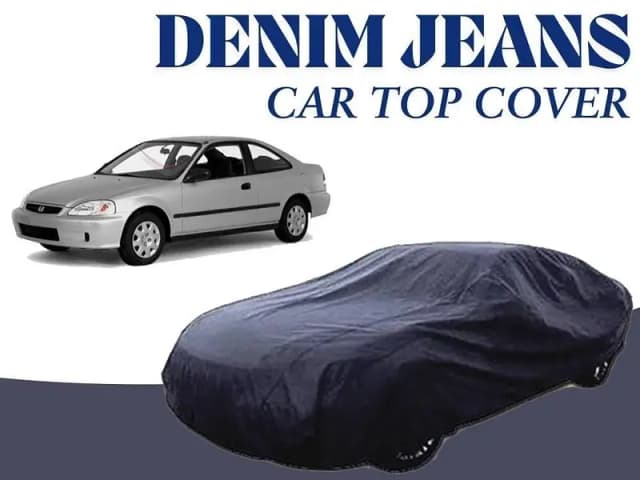 Honda Civic Denim Jeans Top Cover (1996-2001) | 12oz Heat-Resistant Fabric | Protects Against Cracks and UV Rays