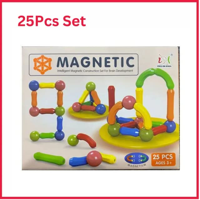 Kids Magnetic Building Blocks Set - Montessori Educational Toy for Early Learning with Magnetic Sticks and Various Piece Options