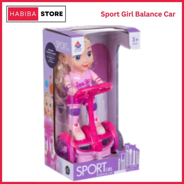Sport Girl Balance Car with 360-Degree Rotation and Flashing Lights – Ideal Kids Gift