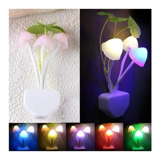 Colorful Sensor LED Mushroom Night Light 4 Inch Color Change Automatically
