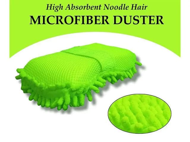 Noodle Hair Microfiber Duster Sponge - Green
