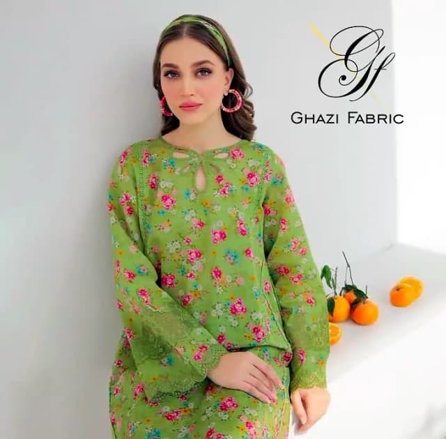 Ghazi Fabric Unstitched Linen Digital Print Shirt Piece for Women, 2.50 Yards, UK148/1