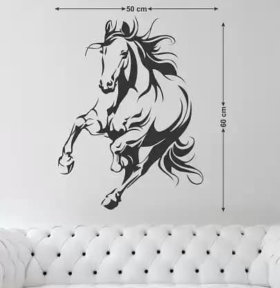 JM7307 Black Man on Horse Wall Sticker for Bedroom, Living Room, or Study